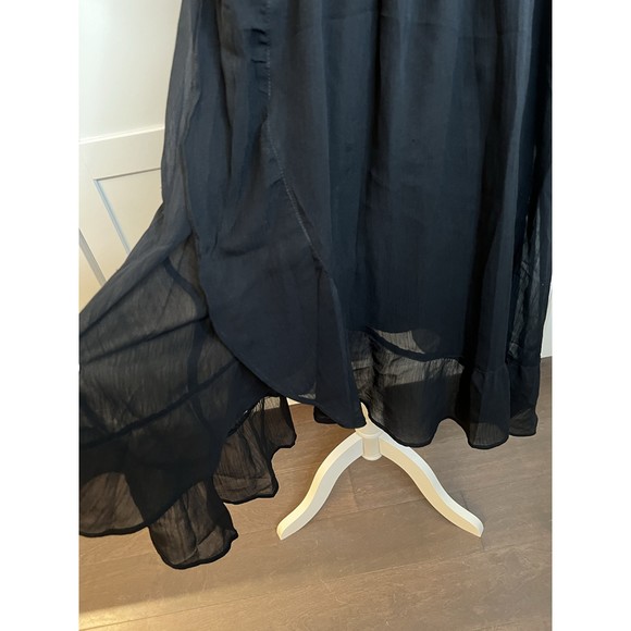 Abercrombie & Fitch Asymmetrical Black Layered Sheer One Shoulder Dress - Picture 6 of 8